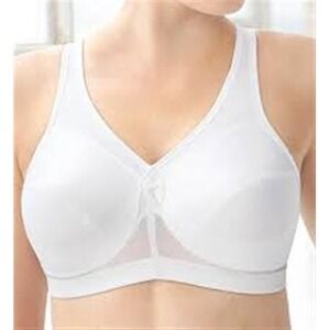 NWOT 44C Glamorise Magic Lift Active Support Bra 1005 White 115817